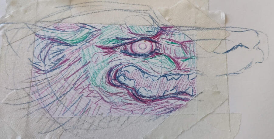 moony postcard underpaint sketch version